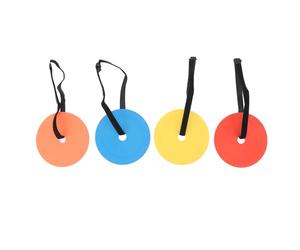 Soccer Goal Target Discs, Reactive Agility Training Discs, Adjustable TPE Target Discs with 4 Color Set and Hook - and - Loop Straps for Soccer Hockey Baseball Precision