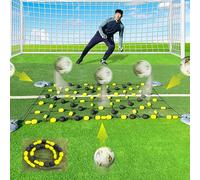 Soccer Goalkeeper Training Equipment Single Line Deflector With 4 Water Bag, Floor Matrix Deflector Soccer, Multiple Different Refraction Angles, Reflex And Agility Training