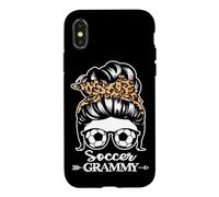 Soccer Grammy Messy Bun Hair Funny Soccer Player Grammy Case for iPhone X/XS