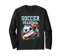 Soccer Grandma Floral Soccer Ball Cleats Design Long Sleeve T-Shirt