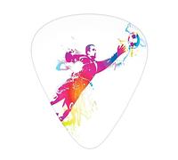 Soccer Guitar Picks Picks 12 Pack with Thin Box,Goalkeeper Catches The Ball Goal Star Training International Game Spray Design,Special Guitar Plectrums Gift Set for Guitarist