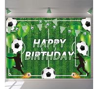 Soccer Happy Birthday Backdrop 8X6FT Soccer Theme Photography Backdrop for Soccer Birthday Party Decorations Banner Football Field Photo Background (240x180cm)