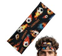 Soccer Headband - Sweat Absorbent Sports Hair Band for Training Comfort Control | Elastic Moisture Wicking Non Slip Fabric Running Fitness Football Workout Yoga Athletic Accessory 7.87x2.36x0.39in