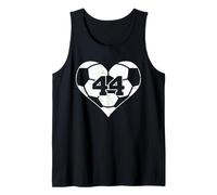 Soccer Heart Number 44 Jersey Sports Fan 44th Birthday Tank Top