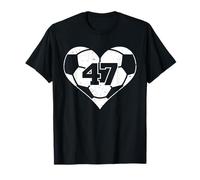 Soccer Heart Number 47 Jersey Sports Fan 47th Birthday T-Shirt