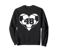 Soccer Heart Number 48 Jersey Sports Fan 48th Birthday Sweatshirt