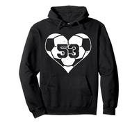 Soccer Heart Number 53 Jersey Sports Fan 53rd Birthday Pullover Hoodie