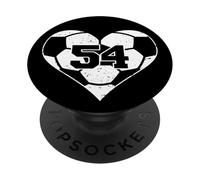 Soccer Heart Number 54 Jersey Sports Fan 54th Birthday PopSockets Adhesive PopGrip