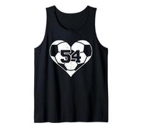 Soccer Heart Number 54 Jersey Sports Fan 54th Birthday Tank Top