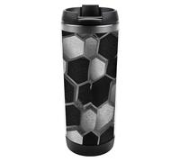 Soccer Honeycombs Snakeskin Travel Mug Reusable Stainless Steel Coffee Cup Double Wall with Spill Proof Lid