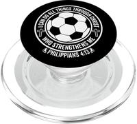 Soccer I Can Do All Things Through Christ Christian Faith PopSockets PopGrip for MagSafe