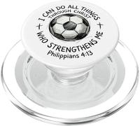 Soccer I Can Do All Things Through Christ Christian Faith PopSockets PopGrip for MagSafe