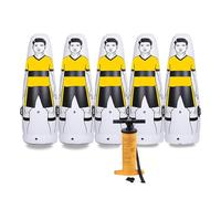 Soccer Inflatable Dummy Set with Pump, Goalkeepr Air Mannequin Free Kick Wall Goalkeeper Defender Training for Children Adults,Yellow,175cm