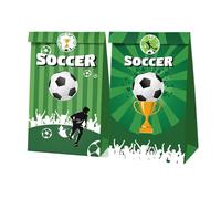 Soccer Inspires Party Accessories Packaging Set Elegant Krafts Paper Bags With Detachable Decorative Stickers Gift Wrapping Supplies
