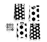 Soccer Inspires Party Accessories Packaging Set Elegant Krafts Paper Bags With Detachable Decorative Stickers Soccer Gift Bag Stickers