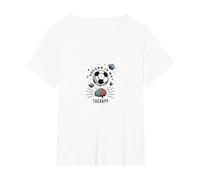 Soccer is My Therapy: Inspiring Sports Mental Health T-Shirt, Women's Plus, White, 5X