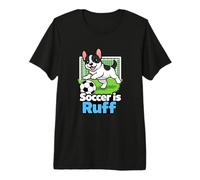 Soccer is Ruff French Bulldog Playing Soccer Goalie Joke Premium T-Shirt