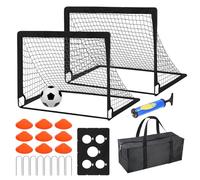 Soccer Kit - 3.9 x 2.9 Ft Practice Equipment, Soccer Goals with Ball, Target and Cones - for Kids Play Playground Yard Field Court Indoor Outdoor