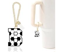 Soccer Letter Charm Accessories for Stanley Cup Initial Keychain Charm for Stanley Tumbler,Purse Backpack,Soccer Gifts for Teen Boys Girls Team Mom Coach Athlete