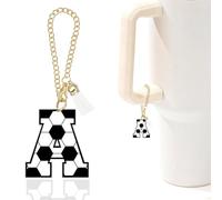 Soccer Letter Charm Accessories for Stanley Cup Initial Keychain Charm for Stanley Tumbler,Purse Backpack,Soccer Gifts for Teen Boys Girls Team Mom Coach Athlete