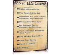 Soccer Life Lessons Metal Tin Sign For Bar Garage Boy'S Room Wall Decor Retro Vintage 8x12 Inch