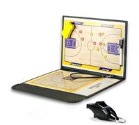 Soccer Magnetic Coaching Board, Basketball Coaching Board, Equipped with Magnetic Chess Pieces, Pen, Eraser, and Whistle, Foldable Design, for Training(Basketball)
