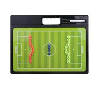 Soccer Magnetic Coaching Board - Double Sided Football Clipboard with Marker Pen for Training Strategy Practice Match Game Planning Sports Education, Magnetic Player Pieces, Portable PU Leather Cover