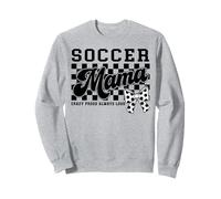 Soccer Mama Crazy Proud Always Loud Bow Checkered Print Sweatshirt