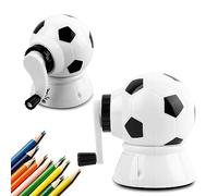Soccer Manual Pencil Sharpener, Football-Shape Hand Crank Colored Pencils Sharpener, Stronger Helical Blade for Various Pencils, Learning Tool, Easy to Operate