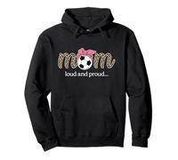 Soccer Mom Loud and Proud Coquette Bow Pink Mother Womens Pullover Hoodie