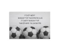 Soccer Motivational Wall Art for Boys Black And White Football Poster with Inspirational Quote for Teen Bedroom Gym Locker Room Sports Quote Print Soccer Player Gifts Gift 12x18inch(30x45cm) Unframed