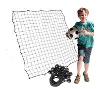 Soccer Net - 100x100cm Football Mesh | 20 Elastic Ropes, Adjustable Target | Double Sided Training Goal Net, Portable PE Polyester Passing Practice Tool