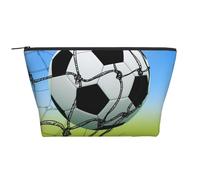 Soccer Network Prints Cosmetic Bag for Women Trapezoidal Travel Makeup Bags Zipper Toiletry Bag Accessories Organizer