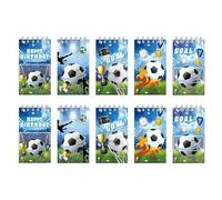 Soccer Notepad, Soccer Notebook for Kids, 10 Pack Mini Spiral Journal Pocket Size, Sports Party Favors Classroom Reward Supplies for Boys Girls (blue)