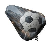 Soccer Padded Bike Seat Cushion with Drawstring Soft Comfort Waterproof Bicycle Seat Cover, Wide Saddle Protection Covers Protector for Men Women for Exercise Mountain Road Bikes