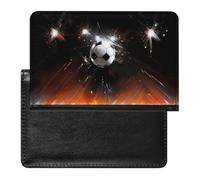 Soccer Painting Passport Cover Protector Rfid Blocking Passport Holder Id Card Holder Secure Travel Wallet Organizer for Passport Tickets Credit Cards, style, One Size