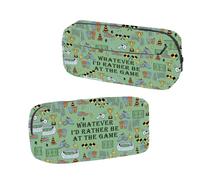 Soccer Pencil Case Pouch with Zipper Soccer Ball Gifts Whatever I Would Rather Be At The Game Sport Stationery Bag Organizer