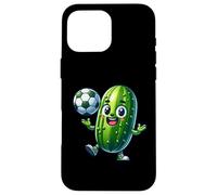 Soccer Pickle Mascot Cute Cartoon Football Humor Case for iPhone 16 Pro Max