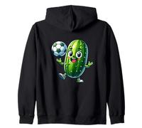Soccer Pickle Mascot Cute Cartoon Football Humor Zip Hoodie