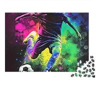 Soccer Player 1000 Piece Jigsaw Puzzles Soccer Player Silhouette Adults Aged 12 And Above Educational Game Home Decoration Challenge High Difficulty Male And Female Birthday 52x38cm/1000pcs Gifts