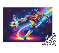 Soccer Player Action_2 1000 Pc Sturdy Cardboard Classic Jigsaw Puzzle for Adults And Kids Age 12+, Impossible Hard Difficult Challenge, Decompression And Wall Decor, Ultimate Relaxation 52x38cm/1000p