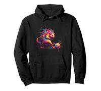 Soccer Player Hedgehog Art Paint Splatter Pullover Hoodie