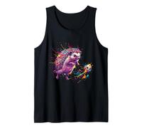 Soccer Player Hedgehog Art Paint Splatter Tank Top