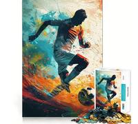 Soccer Player in Motion Jigsaw Puzzles for Adults 1000 Piece Smart Game Relaxing Fun Pattern Assembly Cherished Gift (50x75cm)