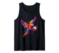 Soccer Player Parrot Art Paint Splatter Tank Top