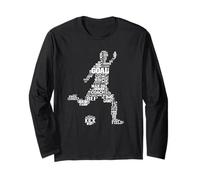 Soccer Player Typography Word Cloud Font Text Long Sleeve T-Shirt
