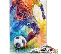 Soccer Player Watercolor 1000 Piece Puzzles For Adults Creative Rectangular Paper Puzzle Jigsaw for Friends Family 1000pcs (38x26cm)