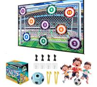 Soccer Practice Mat Set, Football Accuracy Target Game, 2-In-1 Indoor Football Game Indoor Outdoor Toss Soccer Goal Game, With Soft Velcro Balls, For 3-8 Years Old (A)