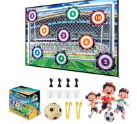 Soccer Practice Mat Set, Football Accuracy Target Game, 2-In-1 Indoor Football Game Indoor Outdoor Toss Soccer Goal Game, With Soft Velcro Balls, For 3-8 Years Old (B)