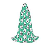 (Soccer) Print Hooded Cape For Teenagers Costume Party, Halloween Hooded Cape Soft and Elastic,M